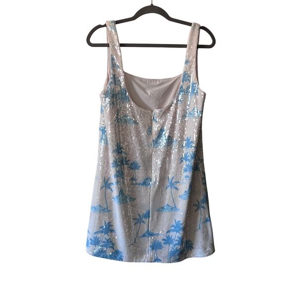 Gianni Bini × DANNIJO “Twiggy” Shift Dress – Sequin Palm Print - Picture 2 of 4